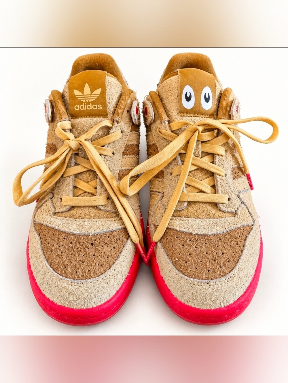 Adidas x The Grinch Forum Low Max Sneakers Tan Red Men's 9.5 Missing Insoles